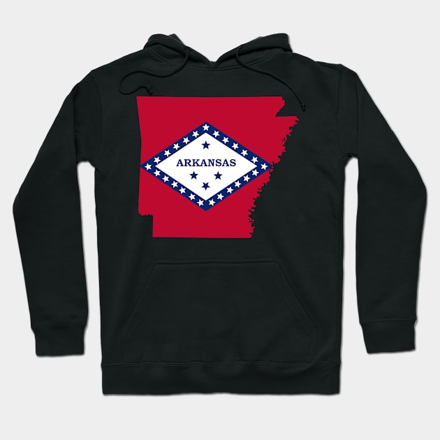 Arkansas Flag Map Hoodie by Historia